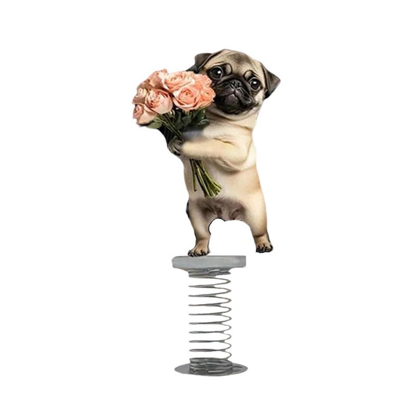Cute Pug Acrylic Car Spring Ornament